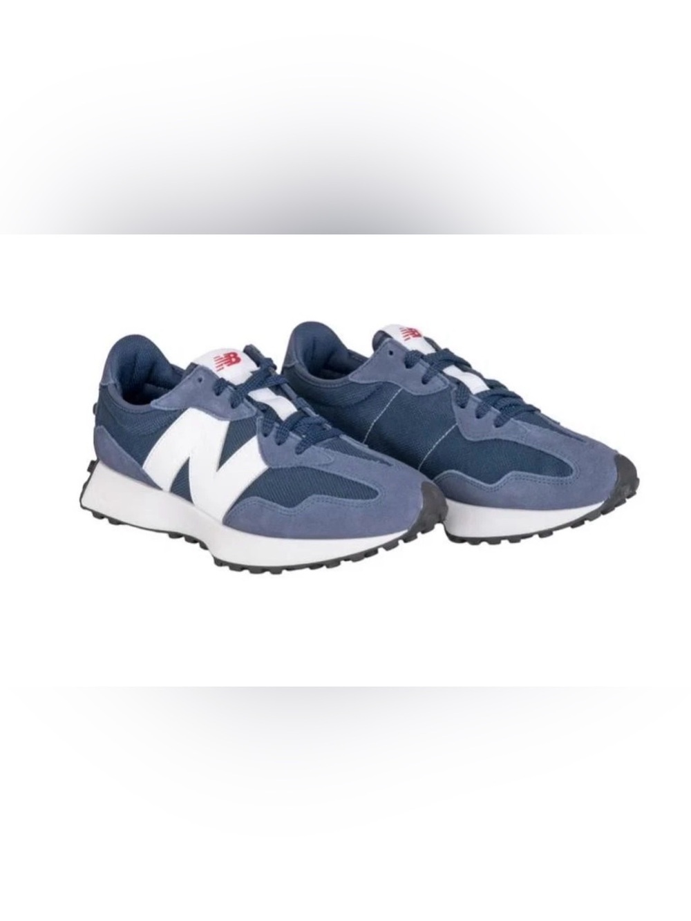 New Balance Mens Sneakers Navy Blue Shoes 327 Cushioned Lace-Up Padded Collar